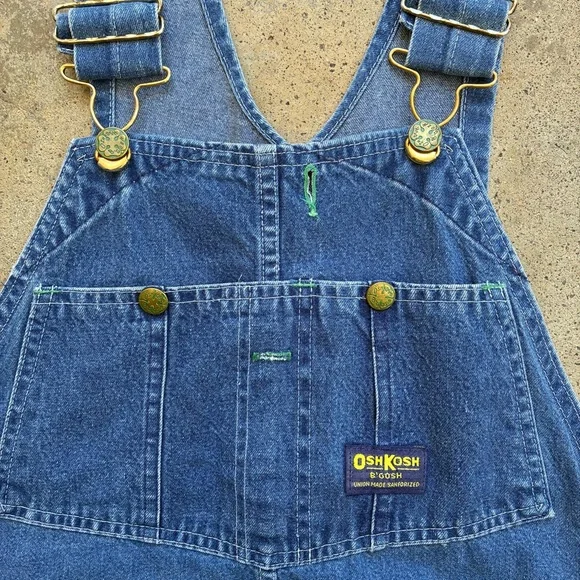 Vintage OshKosh B'Gosh Denim Overalls Size 38 Made in USA Sanforized